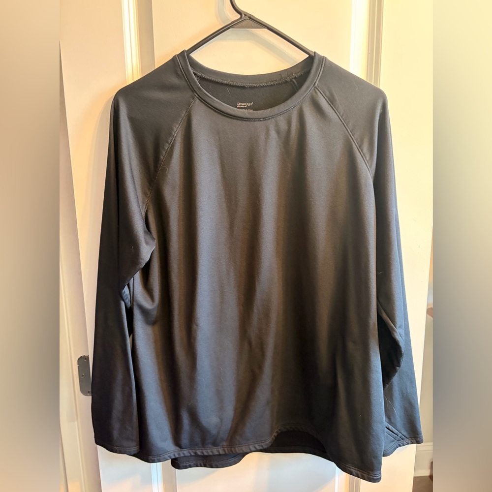 Cuddl Duds Black Long Sleeve Thermal Wear Top